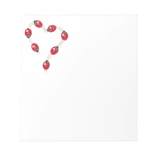 Ladybug Heart Notepad Notizblock (Vorderseite)