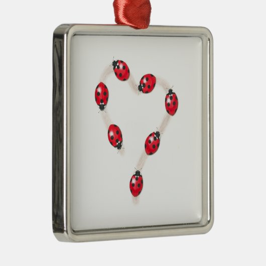 Ladybug Heart Ornament Aus Metall (Rechts)