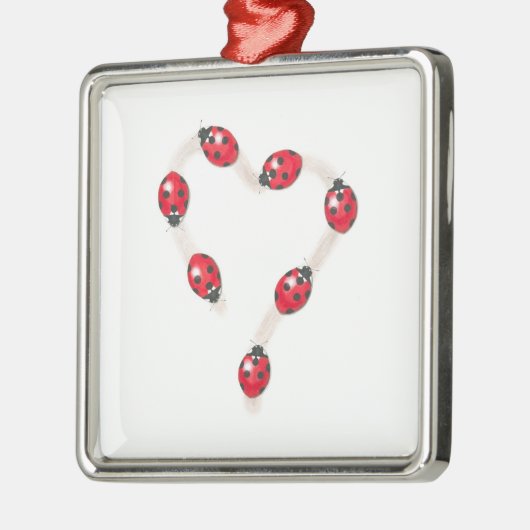 Ladybug Heart Ornament Aus Metall (Links)