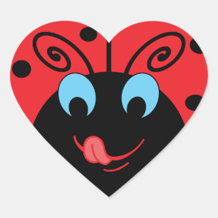 Ladybug Herz-Aufkleber