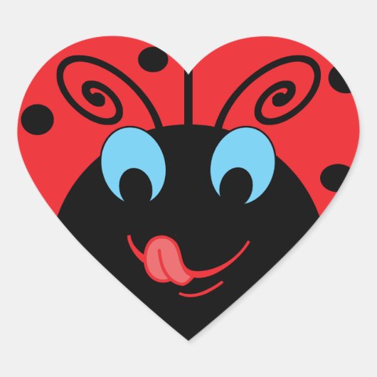 Ladybug Herz-Aufkleber (Vorderseite)
