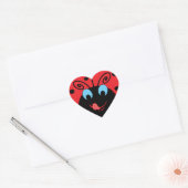 Ladybug Herz-Aufkleber (Umschlag)