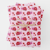 Ladybug Herz-Muster Pink Geschenkpapier Set (Beispiel)