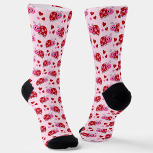 Ladybug Herz-Muster Pink Socken