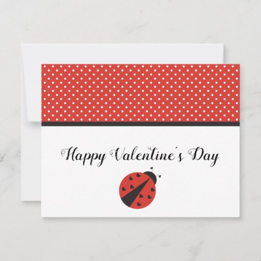 Ladybug herzen Valentinstag-Karte Einladung (Vorderseite)