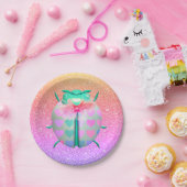 Ladybug Herzmuster niedlicher Glitzer Gürtel Pappteller (Party)