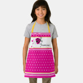 Ladybug Herzpunkt rosa, gelber individuelle Name Schürze (Insitu)