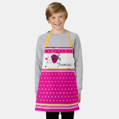 Ladybug Herzpunkt rosa, gelber individuelle Name Schürze (Getragen)