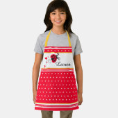 Ladybug Herzstück rot-gelber individuelle Name Schürze (Insitu)