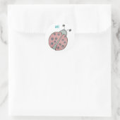 Ladybug "Hi"-Aufkleber Runder Aufkleber (Tasche)