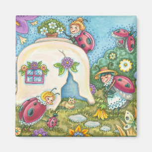 Ladybug Hütte Square MAGNET