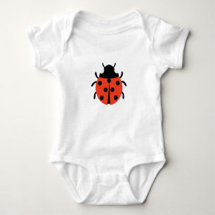 Ladybug Illustration Baby Strampler
