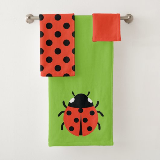 Ladybug Illustration Badhandtuch Set (Insitu)