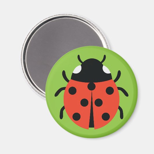 Ladybug Illustration Magnet (Vorderseite/Rückseite)