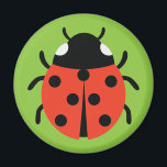 Ladybug Illustration Magnet<br><div class="desc">Ein freundlicher Ladybug,  der viel Glück bringt.</div>