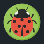 Ladybug Illustration Magnet<br><div class="desc">Ein freundlicher Ladybug,  der viel Glück bringt.</div>