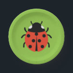 Ladybug Illustration Pappteller<br><div class="desc">Ein freundlicher Ladybug,  der viel Glück bringt.</div>