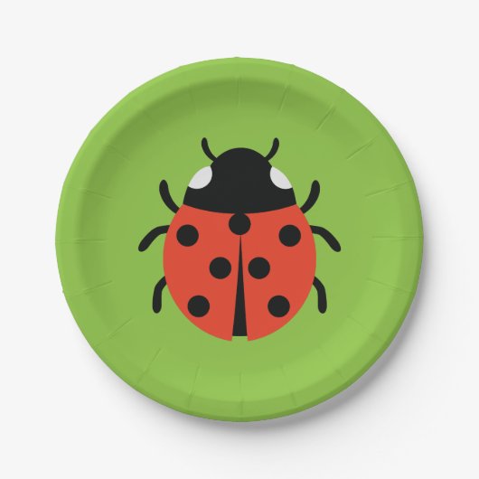 Ladybug Illustration Pappteller (Vorderseite)