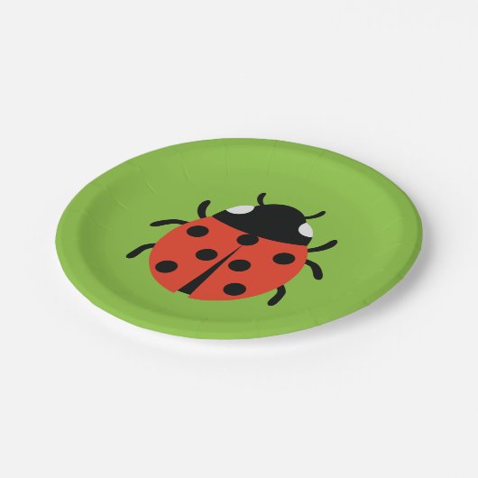 Ladybug Illustration Pappteller (Schrägansicht)