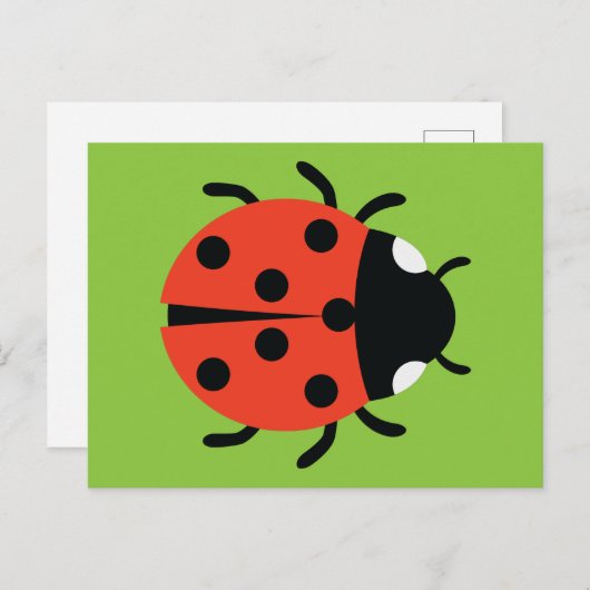 Ladybug Illustration Postkarte (Vorne/Hinten)