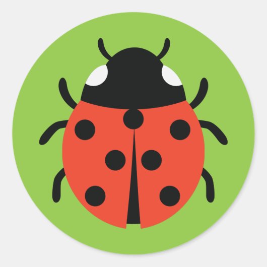 Ladybug Illustration Runder Aufkleber (Vorderseite)