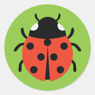 Ladybug Illustration Runder Aufkleber