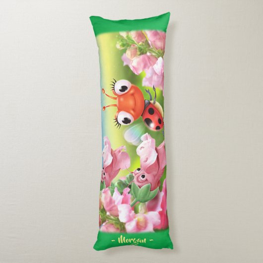 Ladybug im Blumengarten.Gigantische Gewohnheit Seitenschläferkissen (Rückseite (Vertikal))