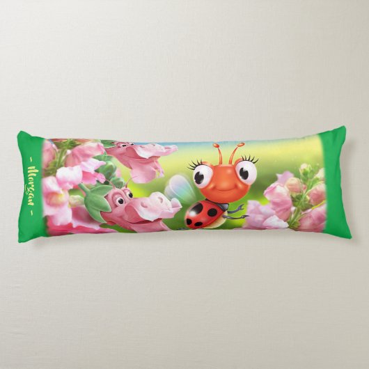 Ladybug im Blumengarten.Gigantische Gewohnheit Seitenschläferkissen (Rückseite)