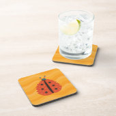 Ladybug im Herbst - orange gelbe Geometrie Untersetzer (Rechte Seite)