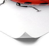 Ladybug im weißen Hintergrund Poster (Ecke)