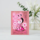 Ladybug in einem Kleid Postkarte (Stehend Vorderseite)