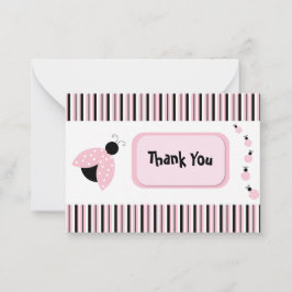 Ladybug in rosa Danke Mitteilungskarte