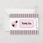 Ladybug in rosa Danke Mitteilungskarte (Vorderseite)