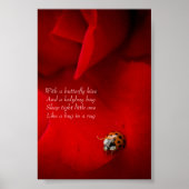 Ladybug in Rote Rose Ladybug umarmt Kinderplakat Poster (Vorne)