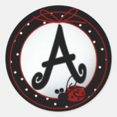 Ladybug Initial A Round Stickers (Vorderseite)