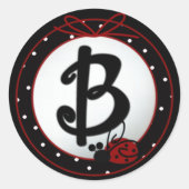 Ladybug Initial B Round Stickers (Vorderseite)