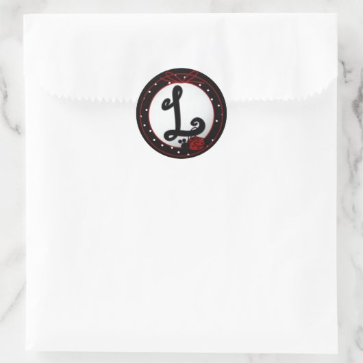 Ladybug Initial L Round Stickers (Tasche)