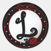 Ladybug Initial L Round Stickers (Vorderseite)