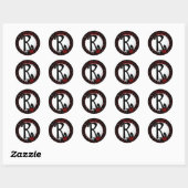 Ladybug Initial R Round Stickers (Blatt)