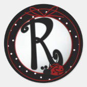 Ladybug Initial R Round Stickers (Vorderseite)