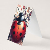 Ladybug-Insekt-geflochtenes Lesezeichen Visitenkarten (Rückseite)