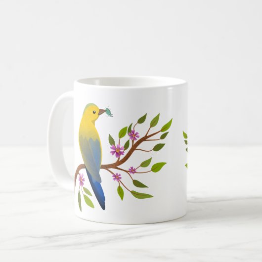 Ladybug-Insekt leckerer, farbiger Vogel mädchenhaf Kaffeetasse (Vorderseite Links)