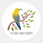 Ladybug-Insekt leckerer, farbiger Vogel mädchenhaf Runder Aufkleber (Vorderseite)