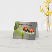 Ladybug Jubiläumsgrusskarte Karte (Gelbe Blume)