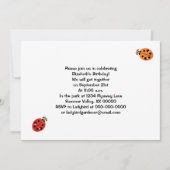 Ladybug Käfer in Orange und Rot Personalisiert Einladung (Vorderseite)