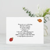Ladybug Käfer in Orange und Rot Personalisiert Einladung (Stehend Vorderseite)