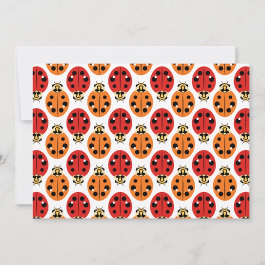 Ladybug Käfer in Orange und Rot Personalisiert Einladung (Rückseite)