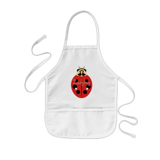 Ladybug Käfer in Red Personalisiert Kinderschürze (Vorne)