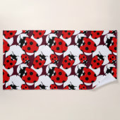 Ladybug Käfer Niedliches Insektenmuster Strandtuch (Vorderseite)