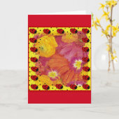 Ladybug Karte (Gelbe Blume)